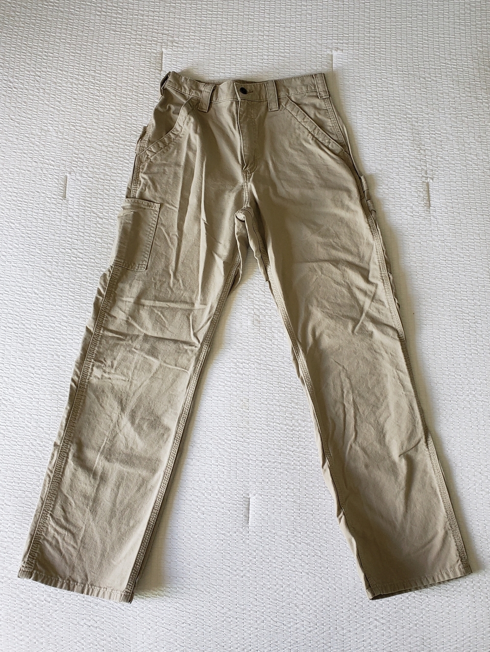 NWOT! CARHARTT Men's 6-Pocket Hammer Loop Rugged Canvas Pants (30x32) Tan